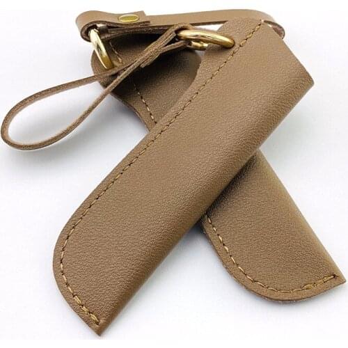 1PC PU Leather Cover Cowhide Straight Sheath Protective Case Wristhand Belt Buckle for Fold Knife