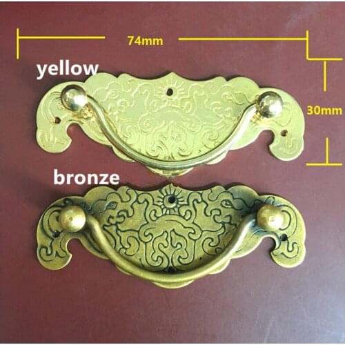 Antique Brass Bat Pattern Drawer Cabinet Desk Box Door Pull Handle Knob Furniture Hardware,74*29mm,1PC
