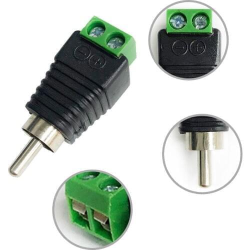 10pcs RCA Connector Plug Phone Speaker Wire Cable to Audio Male Professional RCA to Terminal Block Adapter Jack Plug