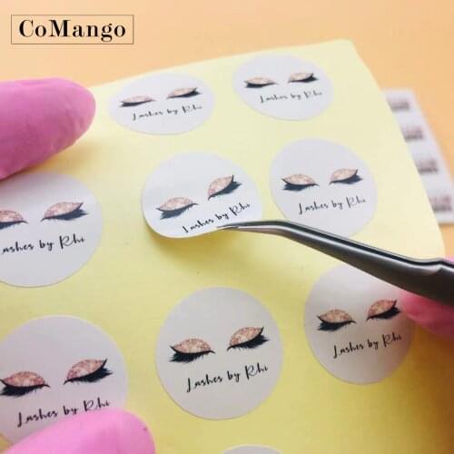 CoMango 100 Pcs Custom Personalised Clear Stickers, Eyelashes Stickers, Logo, Eyelash Package, Lipgloss Tubes, Mink, Cosmetic