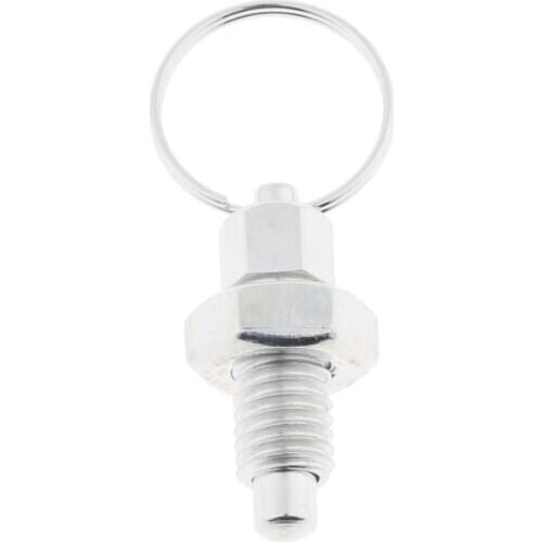 2 Pcs M8 Steel Spring Plunger Indexing Plungers with Pull Ring