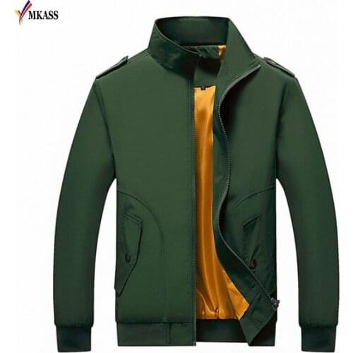 2019 Casual Mens Jackets Autumn Winter Fashion Solid Color Coats Mens Windbreaker Slim Jacket High Quality Men Clothing