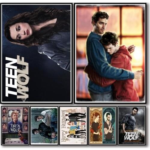 24 Designs Tv Show TEEN WOLF Whitepaper Poster Artwork Homedecal Fancy Wall Sticker for Coffee House Bar