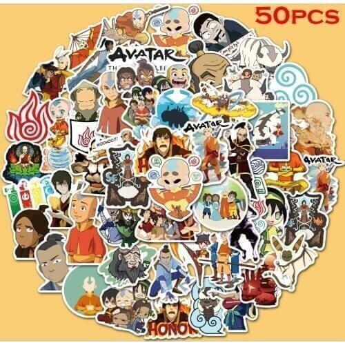 50pcs AvatarThe Las Airbender Stickers for Luggage Laptop Bike Skateboard Stickers Waterproof Childrens Toy Graffiti Stickers