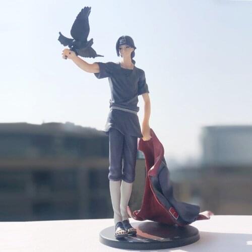 Akatsuki Uchiha Itachi With Crow Gk Model Action Anime Naruto Ornament Statue Collectible Gift For Fans Dark Itachi Display Doll