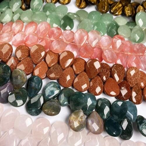 29Pcs Natural Stone Beads Section Drop Shape Semi-precious Loose Beads For Jewelry Making DIY Necklace Bracelet Anklet Accessory