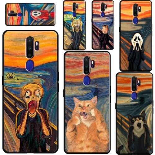 The Scream Skrik Painting Funny Art Case For OPPO A15 A83 A91 A93 A52 A72 A31 A53 A5 A9 2020 A1K A3S A5S F5 F7 Find X2 X3 Pro