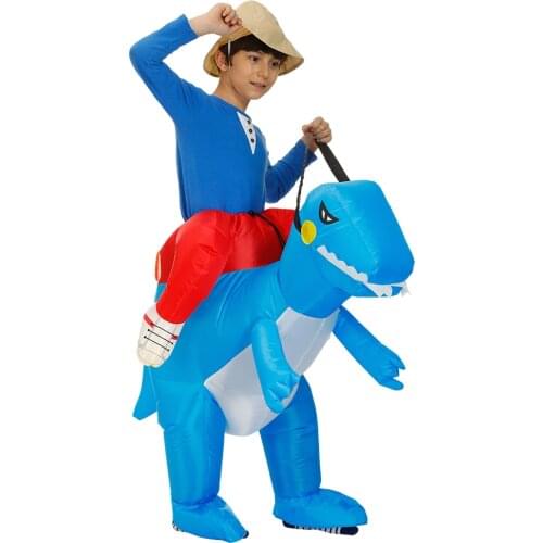 Kids Dinosaur T-rex Inflatable Costumes Halloween Cosplay Costume Funny Animal Mascot Party Role Play Disfraces