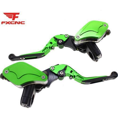 For Kawasaki Sport Bike,Street Bike Scooter Adjust Fold Extend Motorcycle Master Cylinder Reservoir Hydraulic Brake Clutch Lever