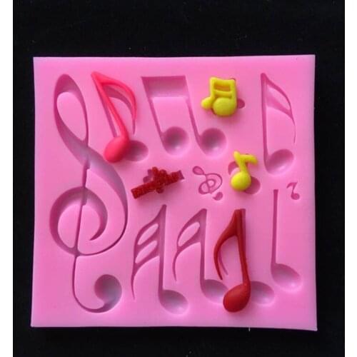 Bakeware Accessories Multifunction Silicone Cake Mold Kitchen Gadgets Music Notes Shape Fondant Cake Decor Tools Soap Mould 1 Pc