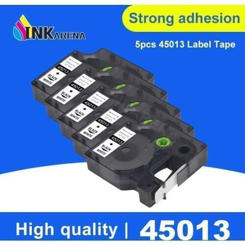 INKARENA Compatible for DYMO D1 Label Printer Tapes 45013 12mm Black on White for DYMO Label Manager 280 420P Label Printer