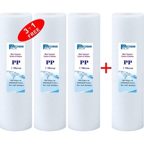10-Inch by 2.5-Inch PP Sediment Filter Cartridges 1 Micron,remove particles,dust ,san & dirt - Pack of 4