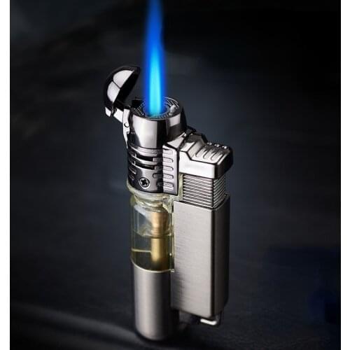 Round Machine Straight Into Transparent Air Box Inflatable Straight Into Windproof Lighter Smoking Accessories for Weed Gift