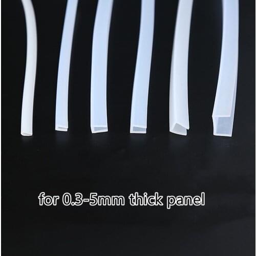 0.3-5mm Metal Panel Board Sheet Silicone Rubber U Strip Edge Shield Encloser Bound Glass Vehicle Seals Heat Resist
