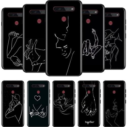 Minimalist Line Love For LG G8 V30 V35 V40 V50 V60 Q60 K40S K50S K41S K51S K61 K71 K22 ThinQ 5G Phone Case