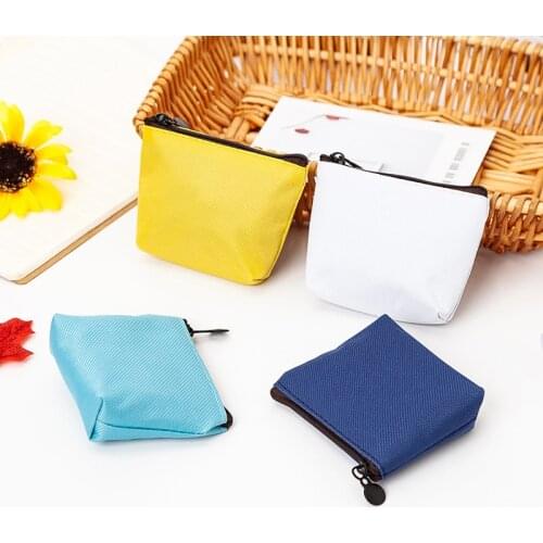Candy Color Soft Canvas Coin Purse Bag Zipper Hand-held Coin Purse Small Wallet Kid Earphone Key Bag