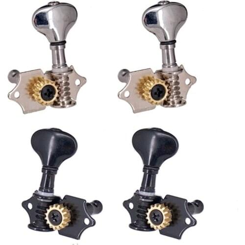 A Set of 2R2L Fish tail Button Open Gear Tuning Pegs Keys Tuners Machine Head For Ukulele 4 String Guitar parts accessories