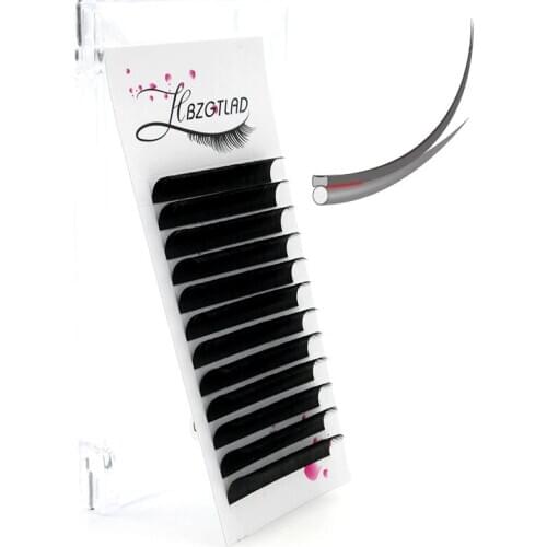 HBZGTLAD New Matte Flat Eyelash Extensions Individual Mink 0.15/0.20mm 8-13mm Softer Ellipse Flat Lash Ligher Volume Looking