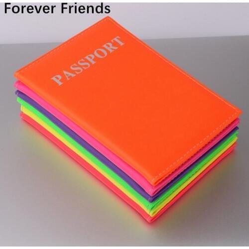 Lavender fluorescent Passport Holder Cover PU Leather ID Card Fashion Travel passport Covers passport credit Case