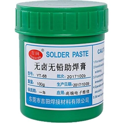 YT-68 100G Lead-Free Halogen Free Solder Paste Insulation Resistance High Wire Dedicated Welding Flux Grease Repair Sold