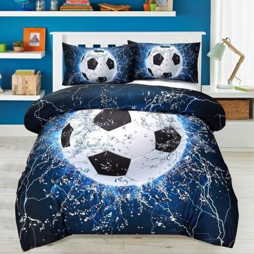Drop shipping 3D Digital ice water Football Printed Duvet Cover Set 2/3pcs Queen King Bedclothes Bedding Sets Sports Boy Gife