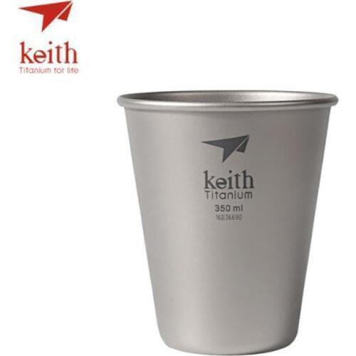 Keith Pure Titanium Beer Mugs Drinkware Outdoor Camping Colored Titanium Coffee Cups Ultralight Travel Mug 350ml 450ml 40g 45g