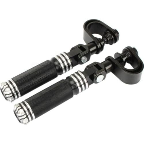 1 Pair Universal Motorcycle 25mm-32mm Engine Guard Foot Pegs Black Footrest With Mount Clamp For Honda Yamaha Kawasaki Suzuki