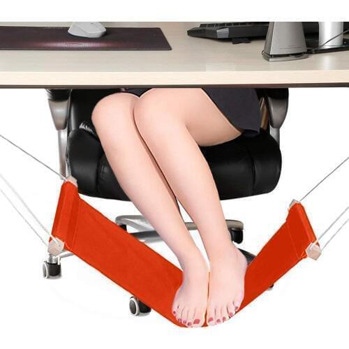 Portable Feet Hammock Under Desk Foot Chair Care Tool Mini Adjustable Foot Hammock Travel Footrest for Airplane Outdoor OffIce