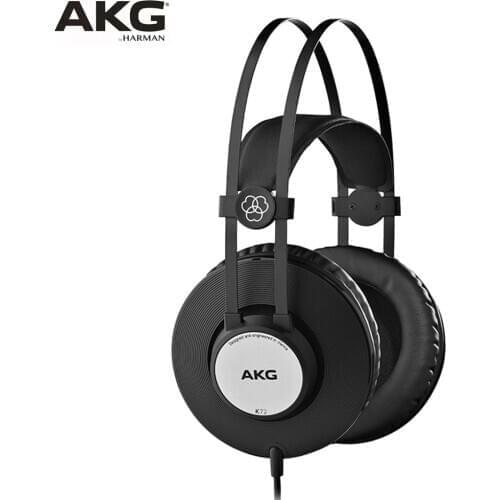 AKG K72 Professional Monitor Headphone Wired Hifi Headset Game Music Pure Sound Earphone for Recording/Computer/electric Guitar