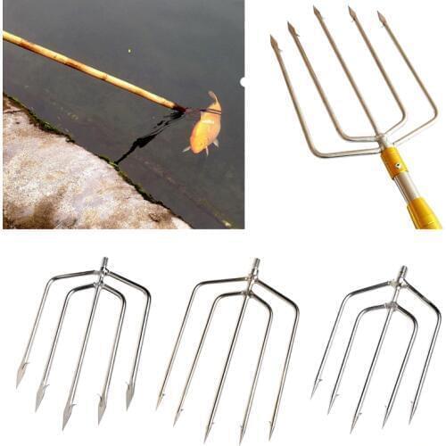 Fishing Tools Stainless Steel Prong Harpoon Fish Fork Fishing Ice Breaker Accessory Tackle Tool