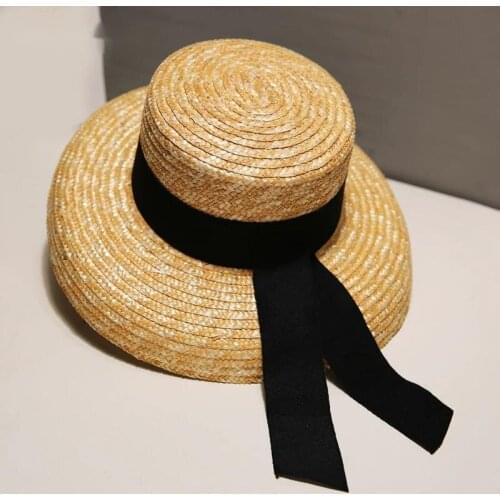 2019 Summer Ribbon hats Womens Designer Straw Hat Summer Beach Sun Hat Lady French Retro Wide Brim Fashion Brand Female Hat