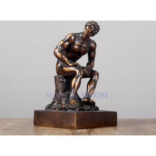 Nordic Creative Resin David Thinker Sculpture Decorative ornaments Modern home decoration accessories Crafts accessories