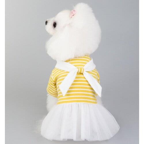 Dog Cute Cotton Princess Skirt Pet Spring Summer White Bow Lace Dress Teddy Bichon Pomeranian Puppy Cat Xs To XL Outfit