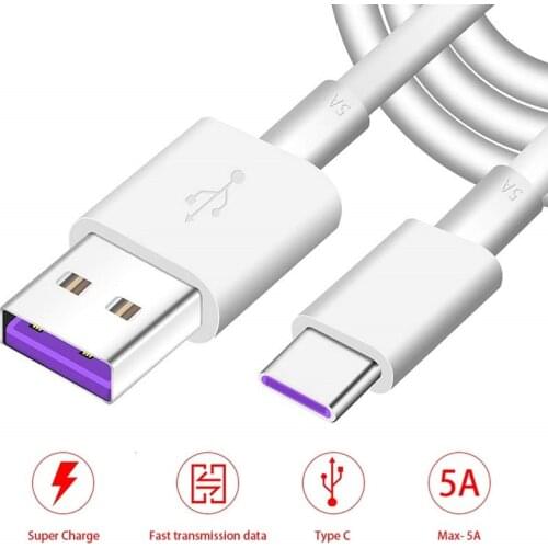 Tipe C Usb Type C 5a Cable Charger Usbc Supercharge Cables for Huawei Mate 30 20 P20 P30 Pro Lite P10 Fast Data Cable Cargador