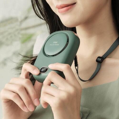 Summer Air Cooler Hanging Neck Fan With USB Rechargeable Portable Air Cooling Fan Strong Wind Lazy Outdoor Sports Bladeless Fan