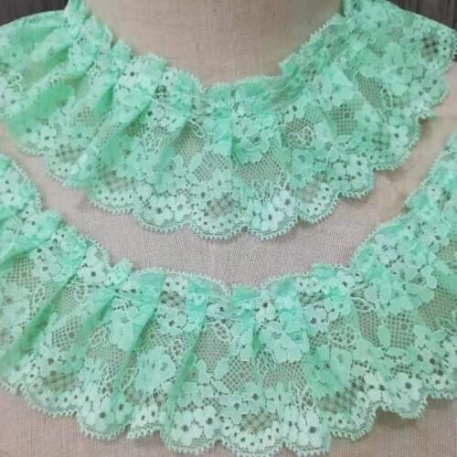 1M Embroidery Applique Green Lace Fabric 5.5CM Lace Trim Guipure Dress Ribbons And Trims Sewing Clothes guipure dentelle PL16