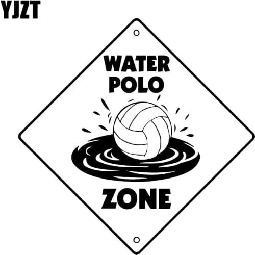 YJZT 15.6CM*15.6CM Waterpolo Crossing Art Cartoon Car Sticker Bumper Vinyl Decals C31-0494