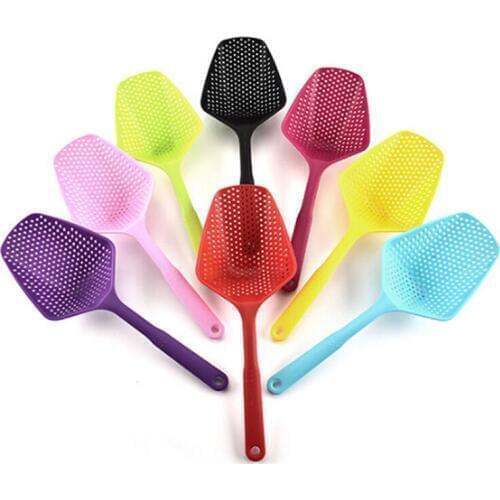1Pc Kitchen Gadgets Plastic Water Shovel Ice shovel For non-stick Pot colorful Colander Plastic Drain Shovel Strainer New