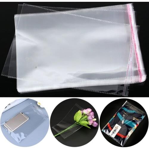 100pcs Opp Bag Storage Bags Self adhesive Bag Transparent Jewelry Packaging Plastic Packaging Bags