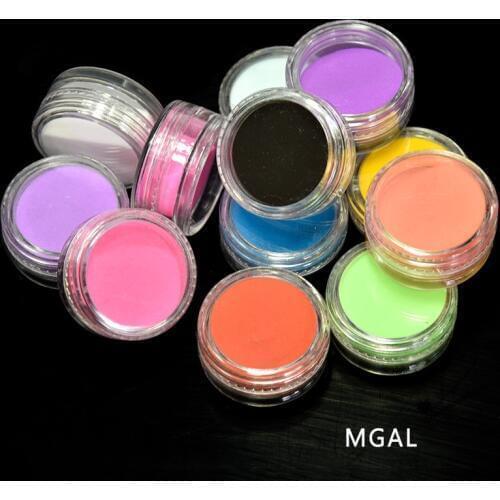 12Box(2.5ml) Nail Acrylic Pigment Powder 12-Color(Black/Pink..) Acrylic Powder Building Carving Nails Decor Glitter Pigment 6Box
