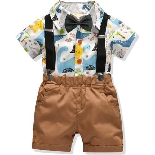 2021 Cartoon Baby Boys Clothes Children Suit Newborn Tracksuit Formal Dresses 4Ps Costumes For Children For 1st Birthday Dress