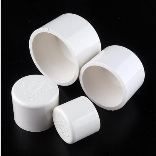 5Pcs Size 63~110mm PVC Water Supply Pipe End Plug Connector Irrigation System Plastic End Cap Fittings Watering White Parts