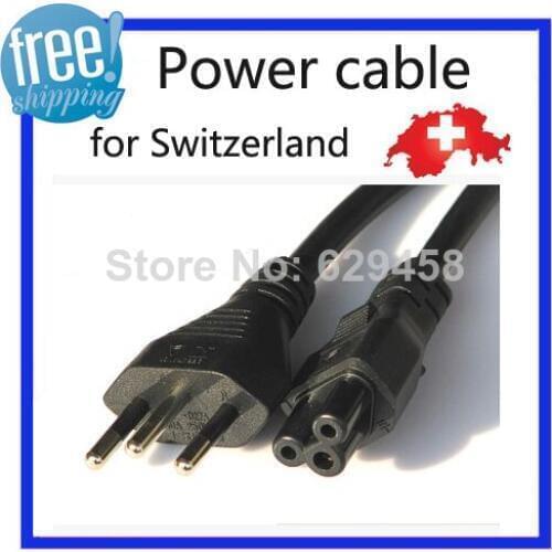 6ft 1.8m Original Switzerland plug AC power cable cord for laptop adapter monitor Free Shipping