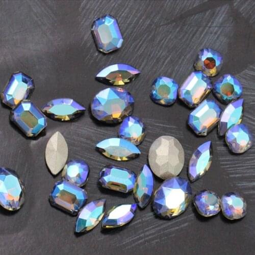 Glitter elements Pointback DIY Nail art stone Glass Crystals jewelry Rhinestones Design diy Sticky Gems Nail art Accessory