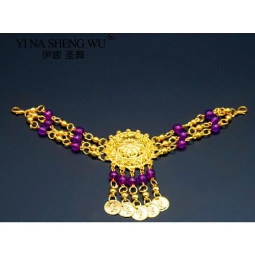 Belly Dance Chains New Hot Tassel Waist Chain Bohemian Coin Headwear Tassel Womens Dance Professional Performance Accessories