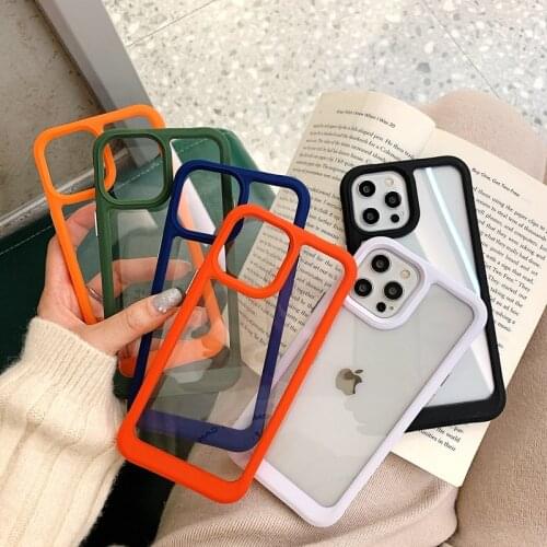 Luxury Transparent Phone Case For iPhone 11 12 Pro Max XS X XR 7 8 plus SE 2020 mini Shockproof Protective Cases Cover