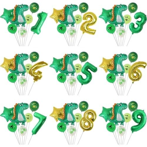 7pcs Dinosaur Foil Balloons Boys Animal Balloons Happy Birthday Balloon Baby Kids Birthday Party Jurassic World Decoration
