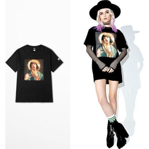 Funny Virgin Mary Mixed Pulp Fiction Tee 2019 Summer Breathable Cotton T-shirts June New Fashion Hip Hop Tee Shirt Homme Spartak