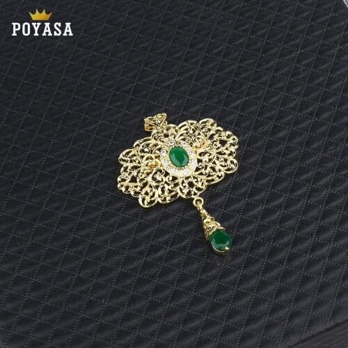 Colorful Crystal Brooches for Women Men Wedding Bridal Party Water Drop Golden Brooch Pin Jewelry Pendent