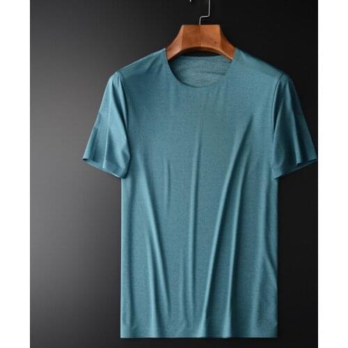 Summer Mens Luxury Round Collar Short Sleeve Stripe T-shirts Plus Size 4xl Slim Fit Black Green Man Tee